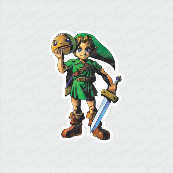 Link - Zelda entre 3 e 15cm (Proporcional a imagem) Branco Brilho