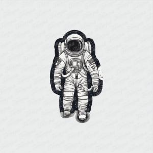 Astronauta 2 - Geek Branco Brilho Orajet entre 3 e 9cm (Proporcional a imagem) 4x0 Fosco Emborrachado Detalhado 