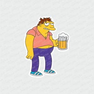Barney - Os Simpsons Branco Brilho Orajet entre 3 e 15cm (Proporcional a imagem) 4x0 Fosco Emborrachado Detalhado 