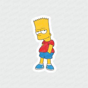 Bart - Os Simpsons Branco Brilho Orajet entre 3 e 9cm (Proporcional a imagem) 4x0 Fosco Emborrachado Detalhado 