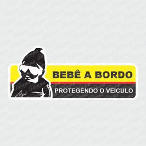 Bebê a bordo  - Automotivo Branco Brilho Orajet entre 3 e 9cm (Proporcional a imagem) 4x0 Fosco Emborrachado Detalhado 