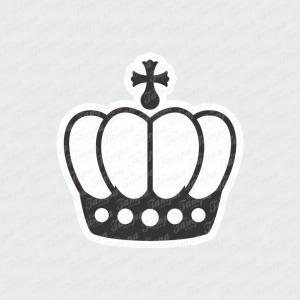 Crown - Geek Branco Brilho Orajet entre 3 e 15cm (Proporcional a imagem) 4x0 Fosco Emborrachado Detalhado 