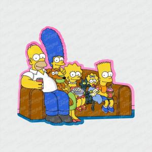 Família  - Os Simpsons Branco Brilho Orajet entre 3 e 9cm (Proporcional a imagem) 4x0 Fosco Emborrachado Detalhado 