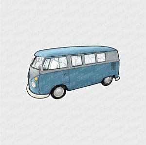 Kombi 1 - Automotivo Branco Brilho Orajet entre 3 e 15cm (Proporcional a imagem) 4x0 Fosco Emborrachado Detalhado 