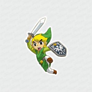 Link 2 - Zelda Branco Brilho Orajet entre 3 e 15cm (Proporcional a imagem) 4x0 Fosco Emborrachado Detalhado 