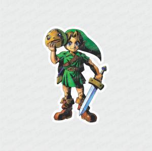 Link - Zelda Branco Brilho Orajet entre 3 e 15cm (Proporcional a imagem) 4x0 Fosco Emborrachado Detalhado 