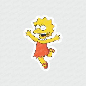 Lisa - Os Simpsons Branco Brilho Orajet entre 3 e 9cm (Proporcional a imagem) 4x0 Fosco Emborrachado Detalhado 