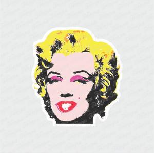 Marilyn Monroe - Musica Branco Brilho Orajet entre 3 e 15cm (Proporcional a imagem) 4x0 Fosco Emborrachado Detalhado 