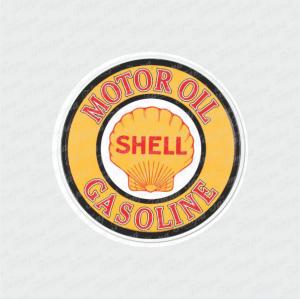 Motor Oil Shell - Automotivo Branco Brilho Orajet entre 3 e 15cm (Proporcional a imagem) 4x0 Fosco Emborrachado Detalhado 