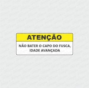 Não Bater o Capo Do Fusca - Automotivo Branco Brilho Orajet entre 3 e 15cm (Proporcional a imagem) 4x0 Fosco Emborrachado Detalhado 