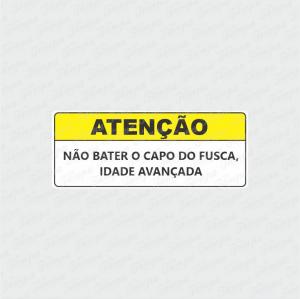 Não Bater o Capo Do Fusca - Automotivo Branco Brilho Orajet entre 3 e 15cm (Proporcional a imagem) 4x0 Fosco Emborrachado Detalhado 