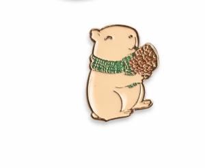 PIN DE METAL CAPIVARA FLOR Metal Pin  Verniz Esmaltado Esmaltado PRE VENDA FELICIDADE ETERNA