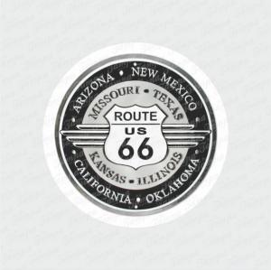 Route 66 - Automotivo Branco Brilho Orajet entre 3 e 15cm (Proporcional a imagem) 4x0 Fosco Emborrachado Detalhado 
