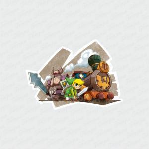 spirits tracks II - Zelda Branco Brilho Orajet entre 3 e 15cm (Proporcional a imagem) 4x0 Fosco Emborrachado Detalhado 