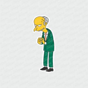 Sr. Burns - Os Simpsons Branco Brilho Orajet entre 3 e 15cm (Proporcional a imagem) 4x0 Fosco Emborrachado Detalhado 