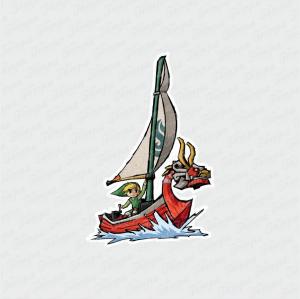 The Wind Waker - Zelda Branco Brilho Orajet entre 3 e 15cm (Proporcional a imagem) 4x0 Fosco Emborrachado Detalhado 
